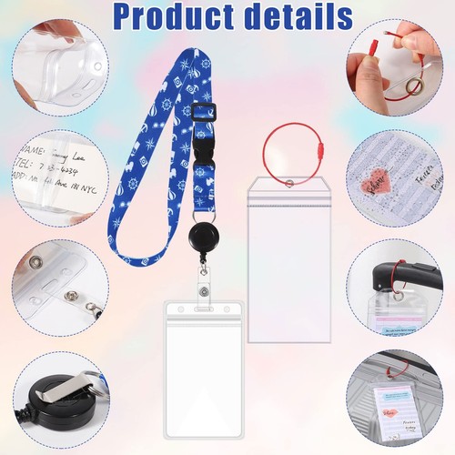4 Pack Cruise Lanyard for Cruise Ship Cards, Retractable Lanyards with 4 - Picture 2 of 7