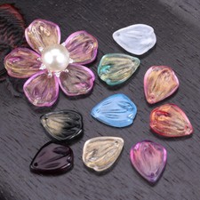 10pcs Floral Petal Shape 19x15mm Lampwork Glass Pendants Beads For DIY Flower