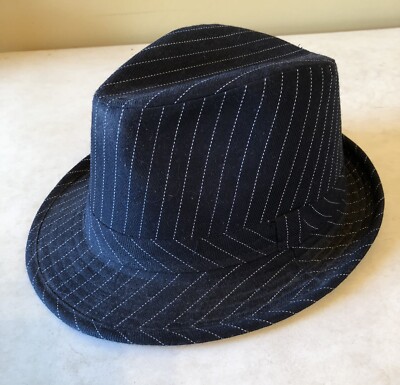 Men Fedora Hat Black and White stripe