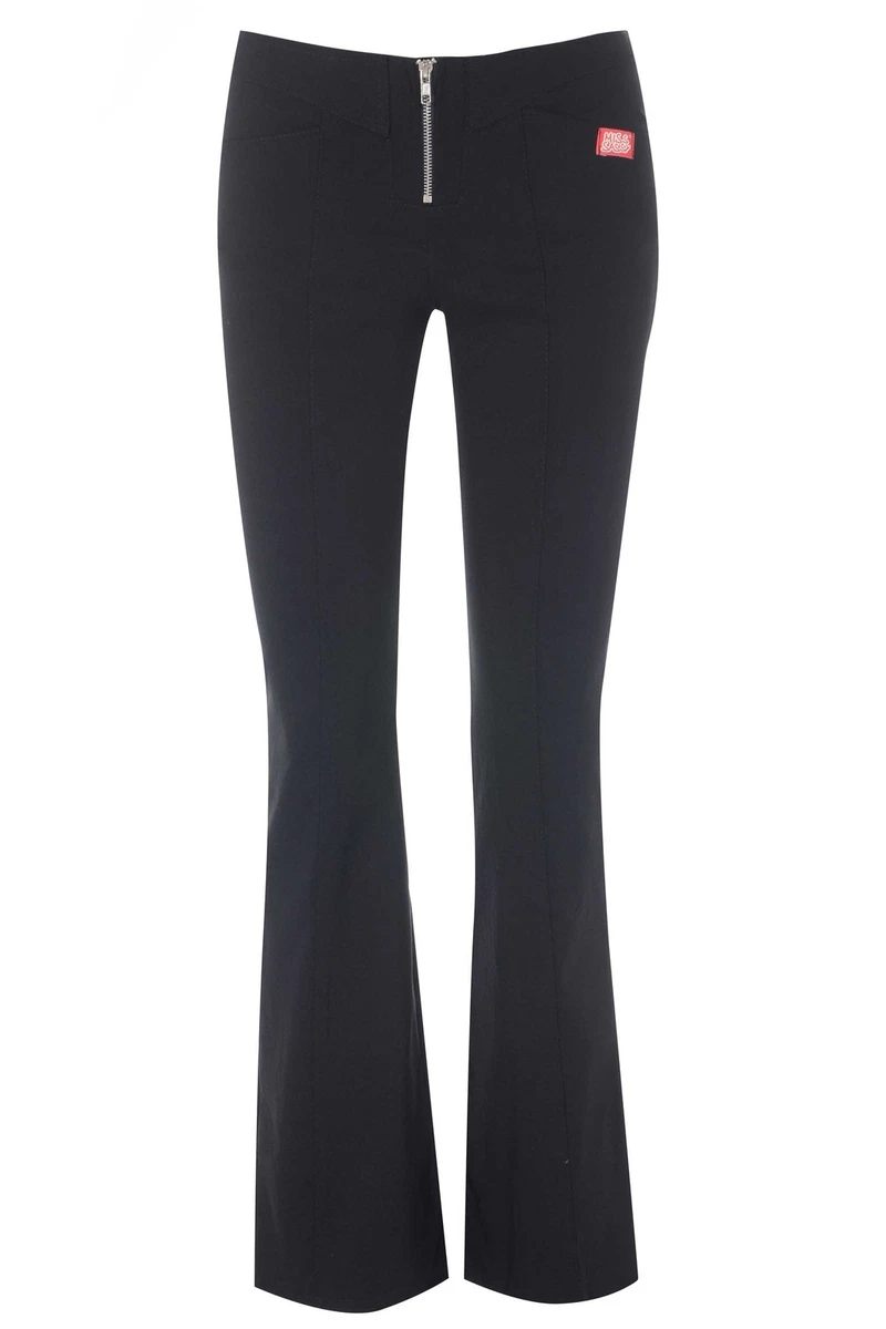 NEW MISS SASSY BLACK BOOTCUT LEG SEXY SCHOOL STRETCH HIPSTERS