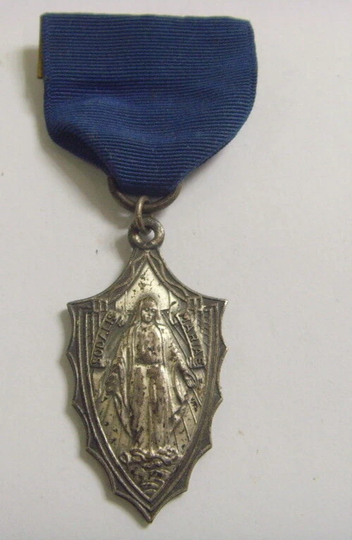 старинный арт-деко католическая большая медаль sodalis mariae священное сердце Иисуса 50257 - Изображение 2 из 4