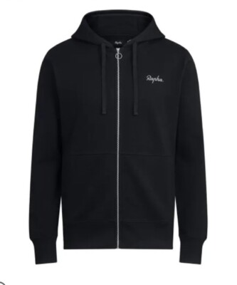 Rapha Logo Hoodie Schwarz/Weiß Neu mit Etikett Größe M