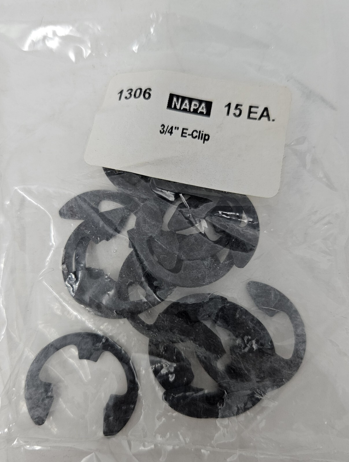 Napa 1306 E-Clip Snap Rings 3/4" Qty 15