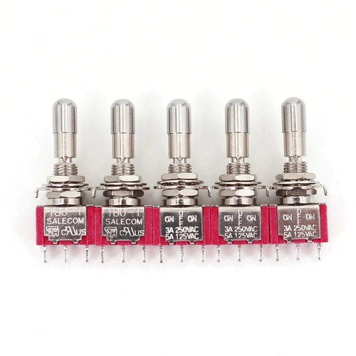 5Pcs SH T8014-LK Locking Lever 3Pin ON-OFF-ON 3-Position SPDT Mini Toggle Switch