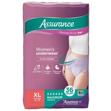 Assurance Women's Incontinence & Postpartum Underwear, XL , Max Absorbency 36 Ct