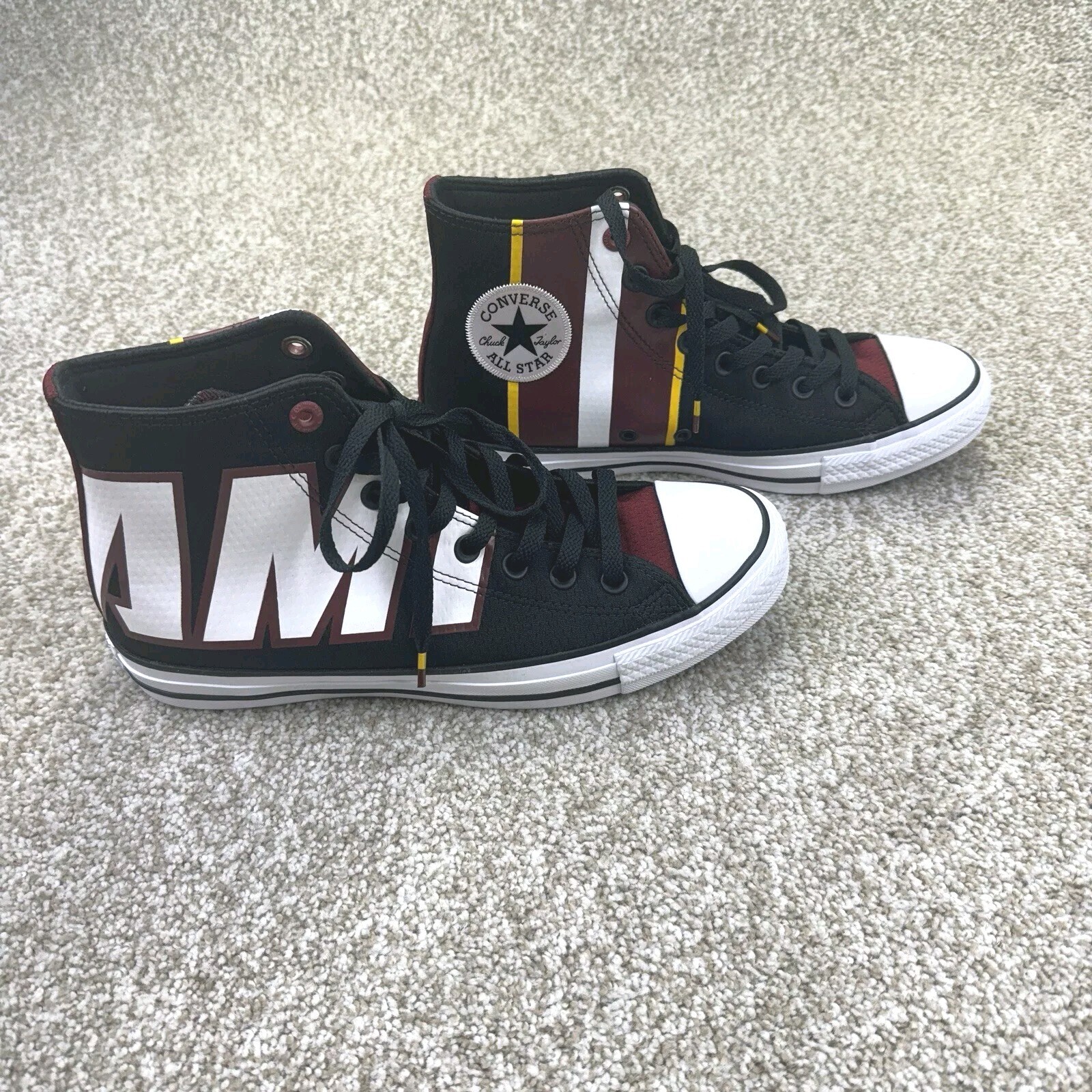 NEW Miami Heat Converse Chuck Taylor All Star 70 Hi Mens Size 8 Black 159429C