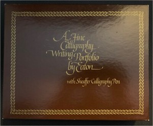 Fine Calligraphy Writing Portfolio By Eaton Set W/ Universal Pad & Sheaffer Pen