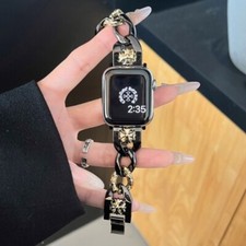 Color-Blocked Metal Fashion Band For Apple Watch S9/8/7/6/5