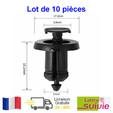 10x Clips Agrafe Fixation RENAULT Clio Megane Laguna Twingo Pare-Boue Pare-Choc