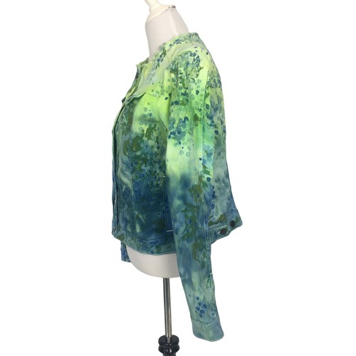 Remade Overdyed Bohemian Floral Denim Jacket Womens Large - Picture 4 of 9