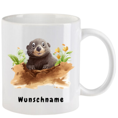 Tasse Maulwurf - mit oder ohne Wunschname - 10 Motive