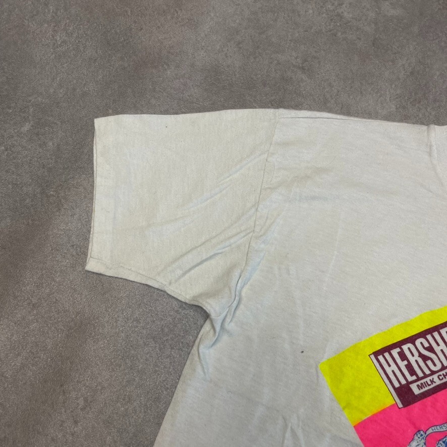 Hersheys T-Shirt Womens Large Vintage 90s Graphic Single Stitch Tee, White image 7