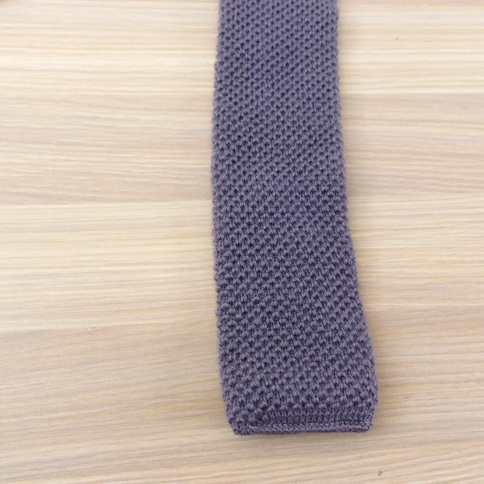 Gravata de pescoço masculina vintage STAFFORD azul magra extremidade quadrada fina malha - Imagem 2 de 4