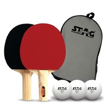 STAG Club Table Tennis Playset | 2 Racquets & 3 Balls (White) Model: Club-Set WH