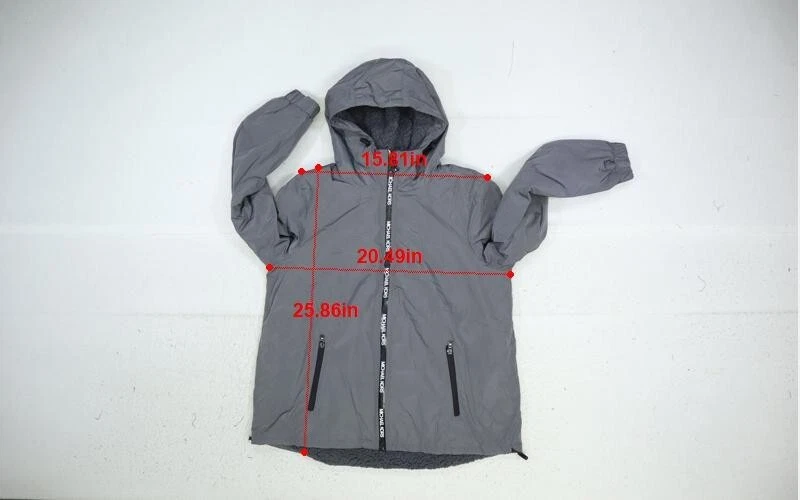 Michael Kors Mens Gray Long Sleeve Full Zip Sherpa Lined Hooded Jacket M - Image 4 of 4