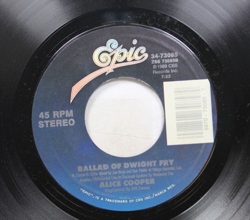 Rock 45 Alice Cooper House Of Fire Ballad Of Dwight Fry On Epic Ebay