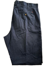 Tommy Hilfiger Men's TAILORED FIT Flat Front Chino Pants Navy 34WX32L USED