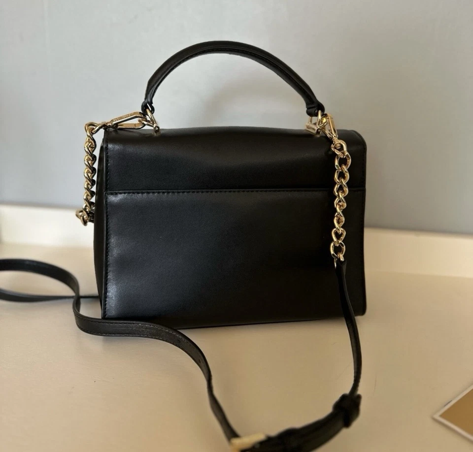 Michael Kors MK Womens Sloan Medium Leather Satchel Black Crossbody Bag, Purse - Image 3 of 4