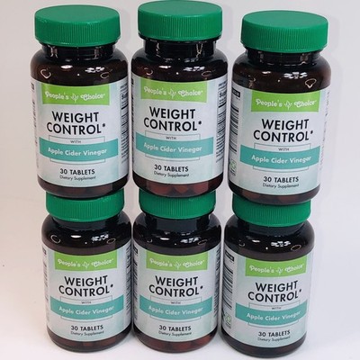 6  People's Choice Weight Control Tablets Apple Cider Vinegar 30 Tablets 03/2028