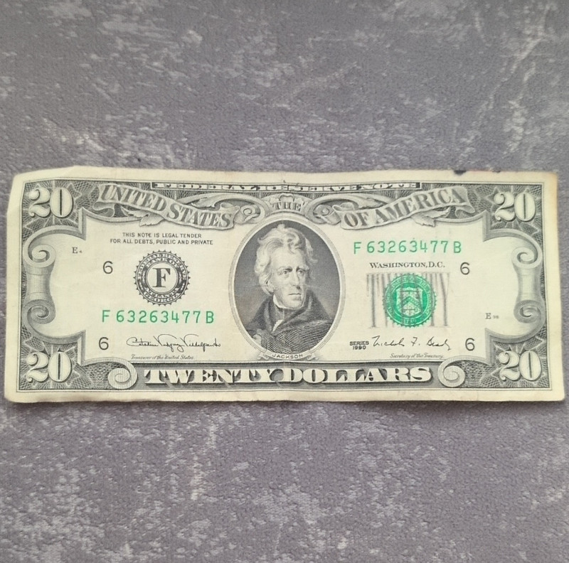 US $20 Federal Reserve Note Series 1990 Circulated Uncertified Ungraded