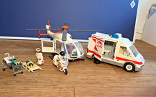 PLAYMOBIL Rettung Krankenwagen Hubschrauber Motorrad Figuren Konvolut