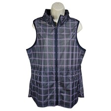Skechers Plaid GOSHIELD Zip Golf Athletic Vest XL Pickleball Sporty Tennis