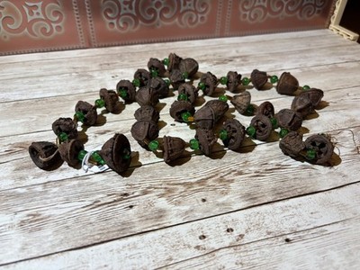 Antique Victorian Era Christmas Tree Garland Eucalyptus Pods and Glass Beads