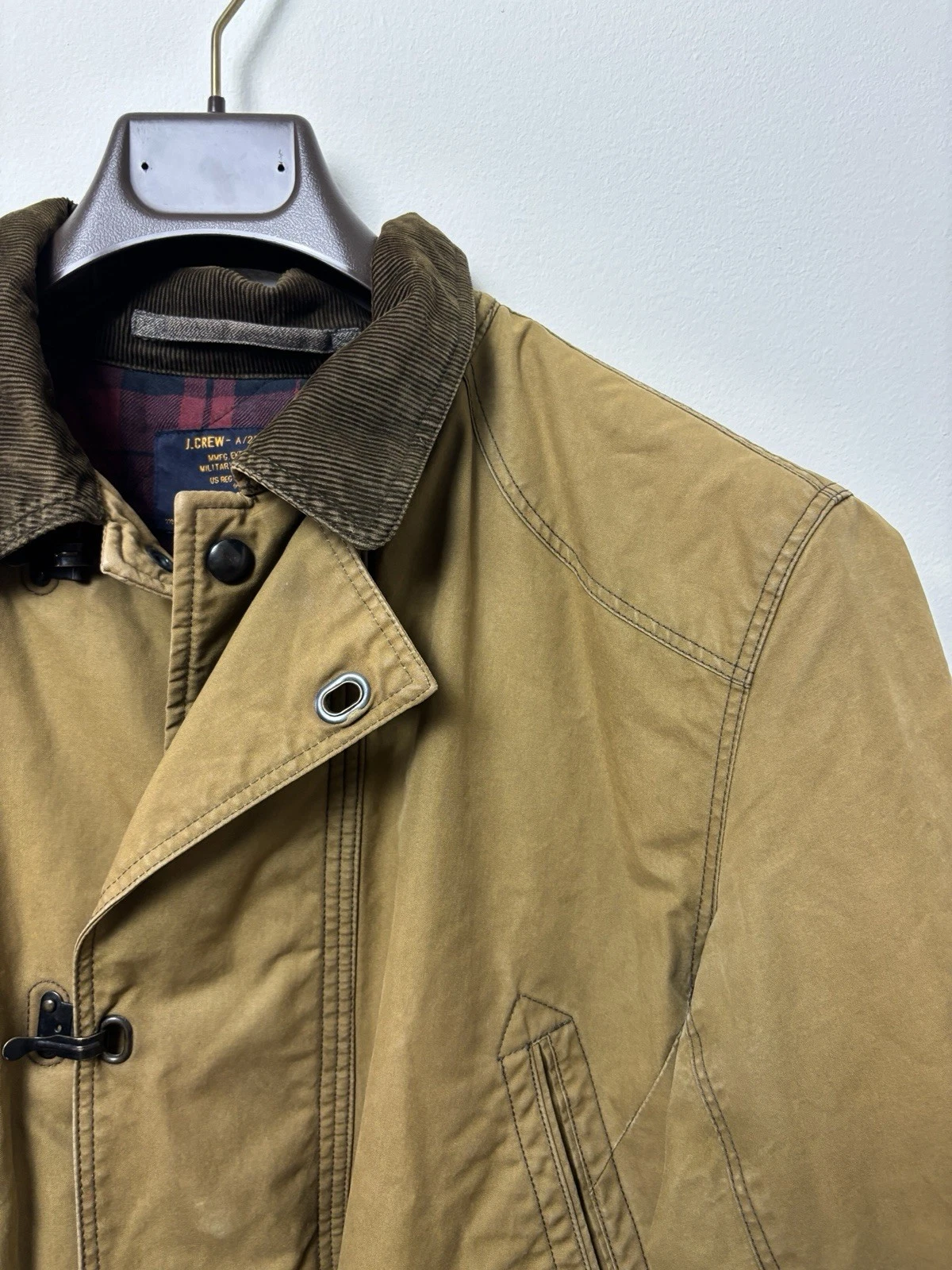 J Crew Jacket Mens M Brown Tan Woodland Military Field Barn Coat Lobster Fireman - product detail image 2
