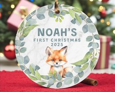 Personalized First Christmas Ornament, Custom Name Year Baby's First Christmas