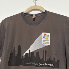 Vintage Microsoft Windows Batman Parody T-Shirt Men’s Large L Faded Tech Promo