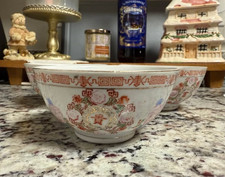 Vintage Chinese Rice Bowls Set of 3 Porcelain