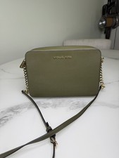 Michael Kors Jet Set Large EW Olive Saffiano Leather Crossbody Messenger Bag