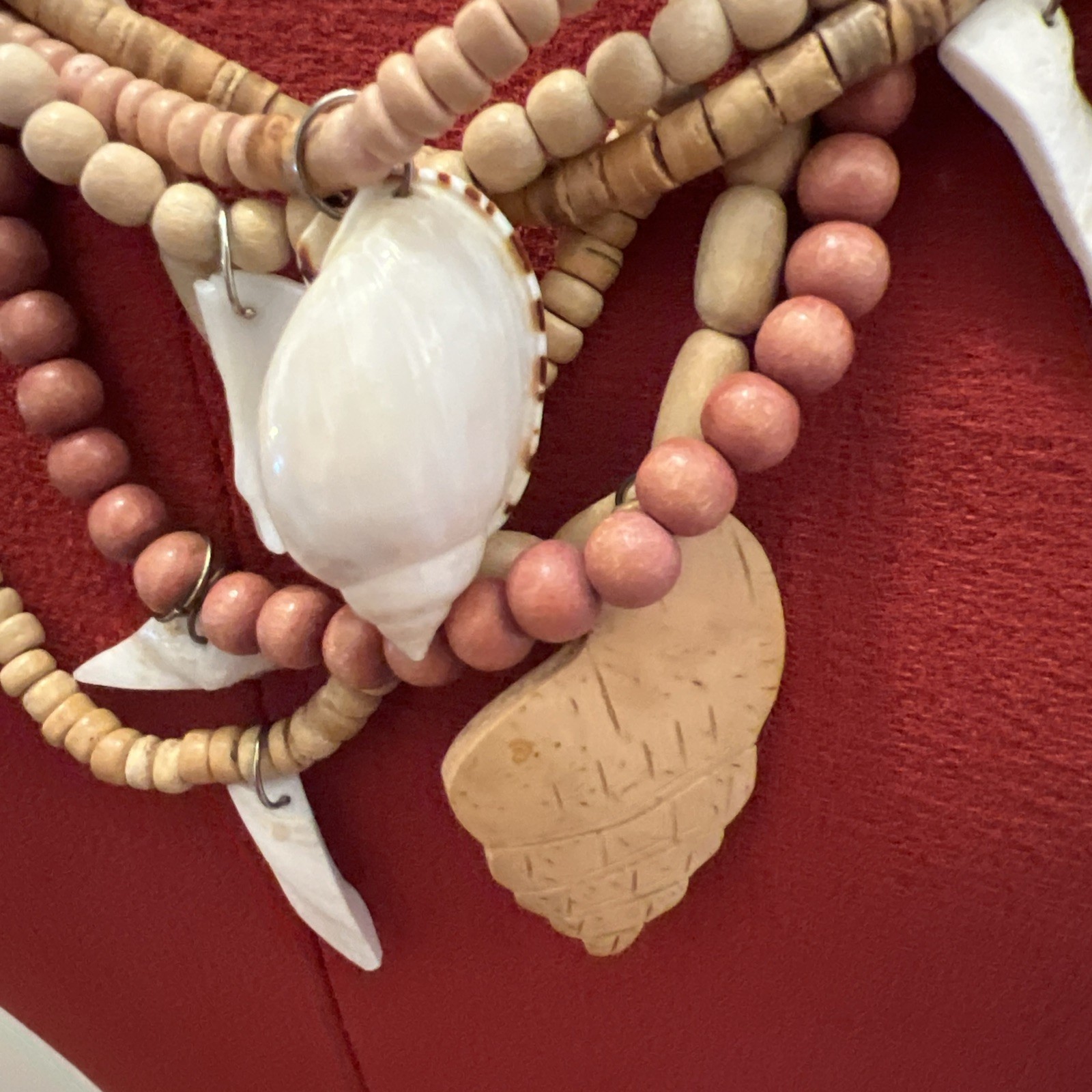 Beautiful Handmade Multi Strand Boho Shell Wood B… - image 6