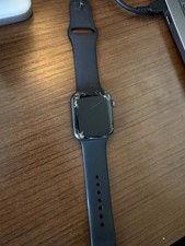 Apple Watch Series 4 44mm Space Gray Aluminum Case Black Sport Band MTUW2LL/A 