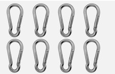 8 PCS Marine Grade 316 Stainless Steel Carabiners Heavy Duty for Gym, Swing,Dog