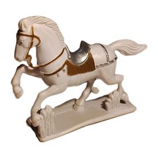 Vintage Military Horse Figure On Stands Plastic 4.25"x 3.25" Battle Dress Model
