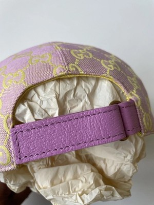 GUCCI Authentic GG Candy Pink Logo Baseball Hat 748375 Size Medium