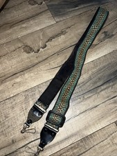 Vintage 1970s-80s Multicolor Hippie Camera Strap 1.5 Wide Teal/Yellow/Orange