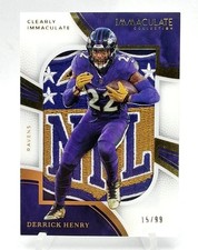 Derrick Henry 2025 Immaculate Clearly NFL Shield Patch Floating in Card  **
