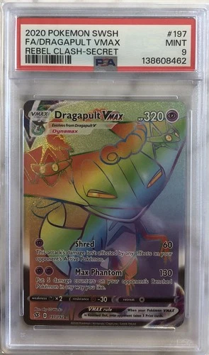 Dragapult VMAX 197/182 Pokemon Rebel Clash Secret Rare Holo PSA 9