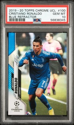 2019 Topps Chrome Blue Refractor Cristiano Ronaldo PSA 10 GEM