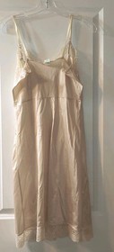 Vintage Shadowline Lace Trim Full Slip - Nude/Champagne - 34B