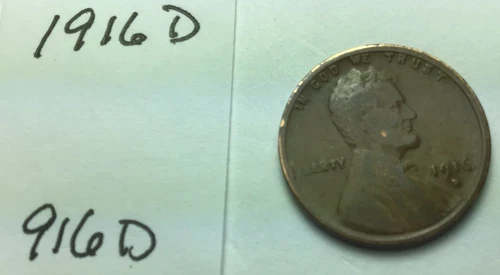 1916 D ; Wheat Penny in Good condition