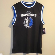 NWOT NBA Dallas Mavericks Basketball Jersey Mens Large Black Blue