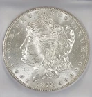1878 S Morgan Silver Dollar, MS 63 ICG, Uncirculated and bright white
