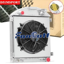 4 Core Radiator Shroud Fan For 1928-1929 Ford Model-a Chevy Engine Configuration