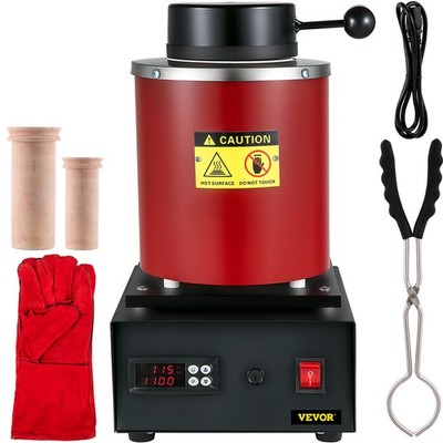 VEVOR Gold Melting Furnace Electric 1 kg and 3 kg Ceramic Crucible Ingot Mold
