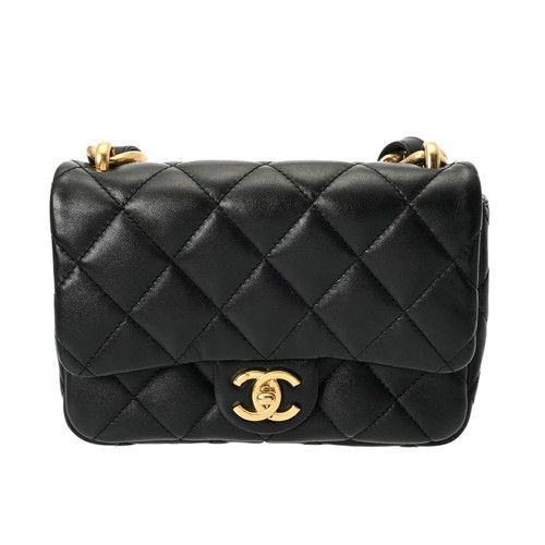 Chanel Matelasse Small Flap Bag Black AS3214 Lambskin Shoulder r0_0608