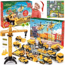 2025 Christmas Advent Calendar,Alloy Construction Engineering Vehicle Toys fo...