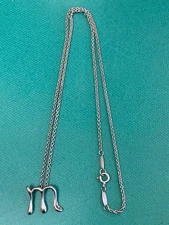 Domestic Genuine Tiffany Necklace Alphabet m Initial M